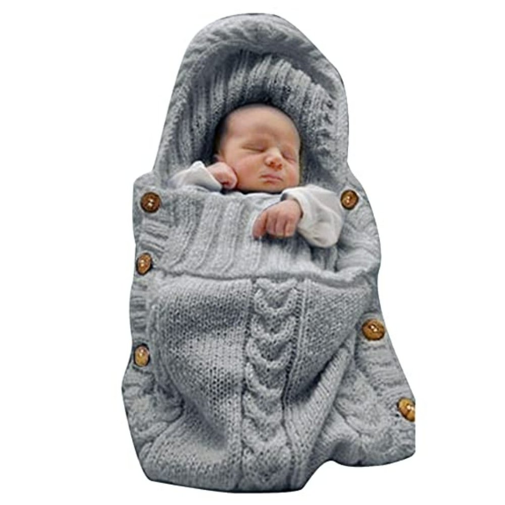 XMWEALTHY Newborn Baby Wrap Swaddle Blanket Knit Sleeping Bag